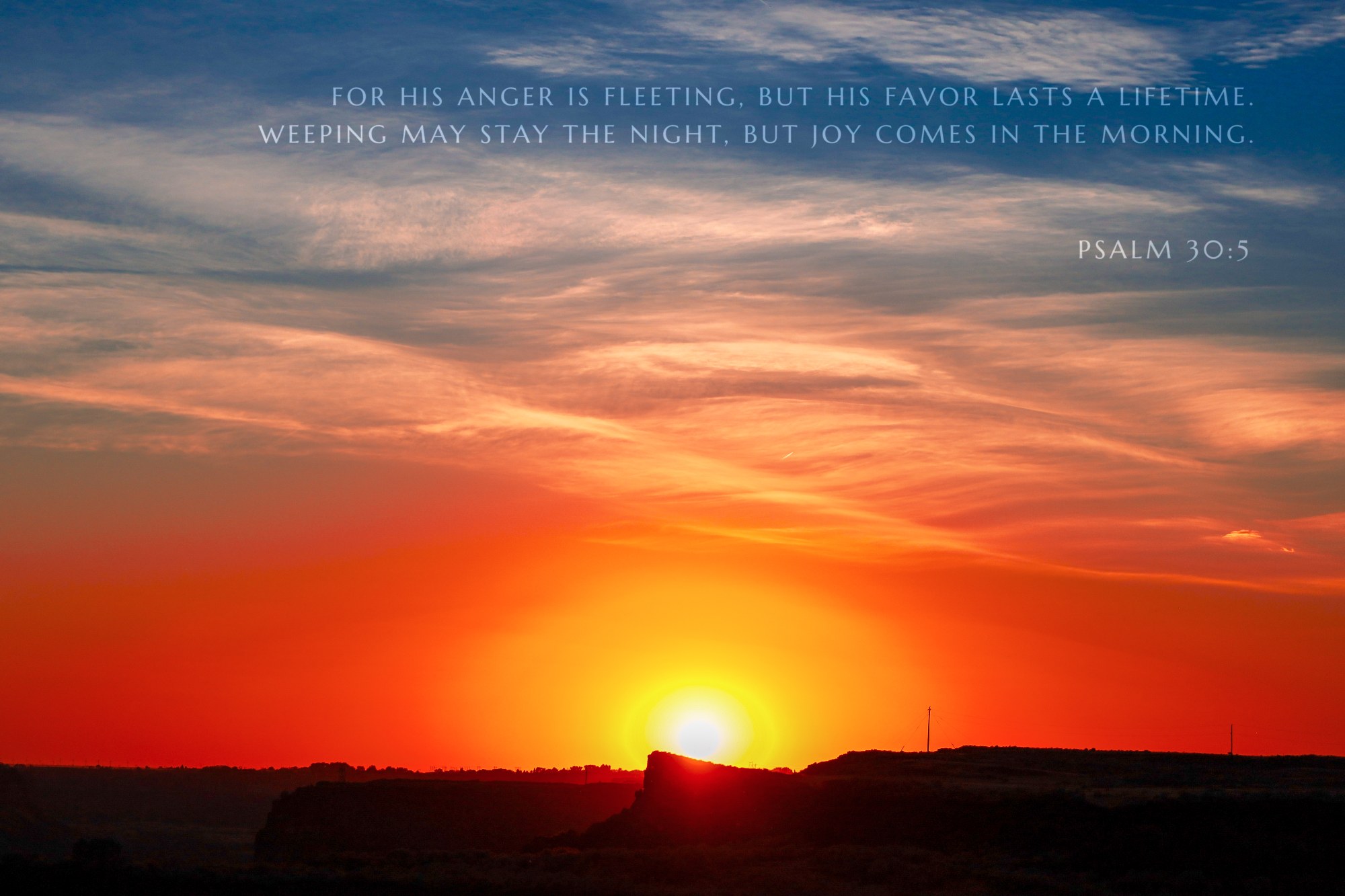 Joy Comes in the Morning · Psalm 30:5 · On the photograph (Snake River Sunset)